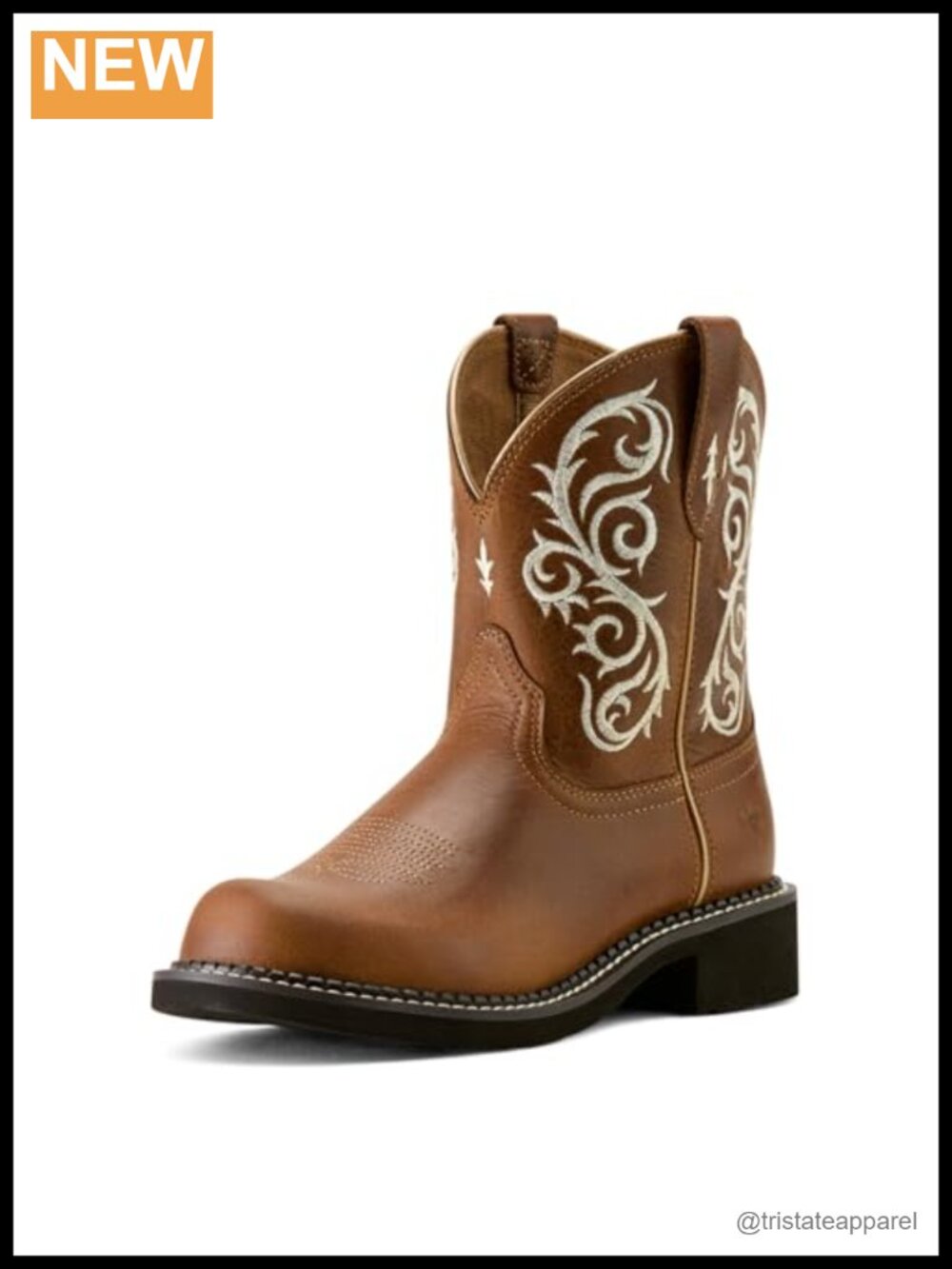 Women's Western Leather Boots Pull-On Cowboy Boots Fashionable Comfortable